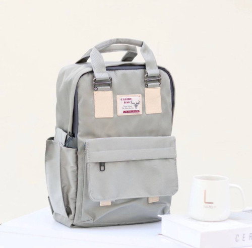 کوله پشتی مدرسه خارجی رنگ پاستیلی (کیف مدرسه) دخترانه و پسرانه طوسی