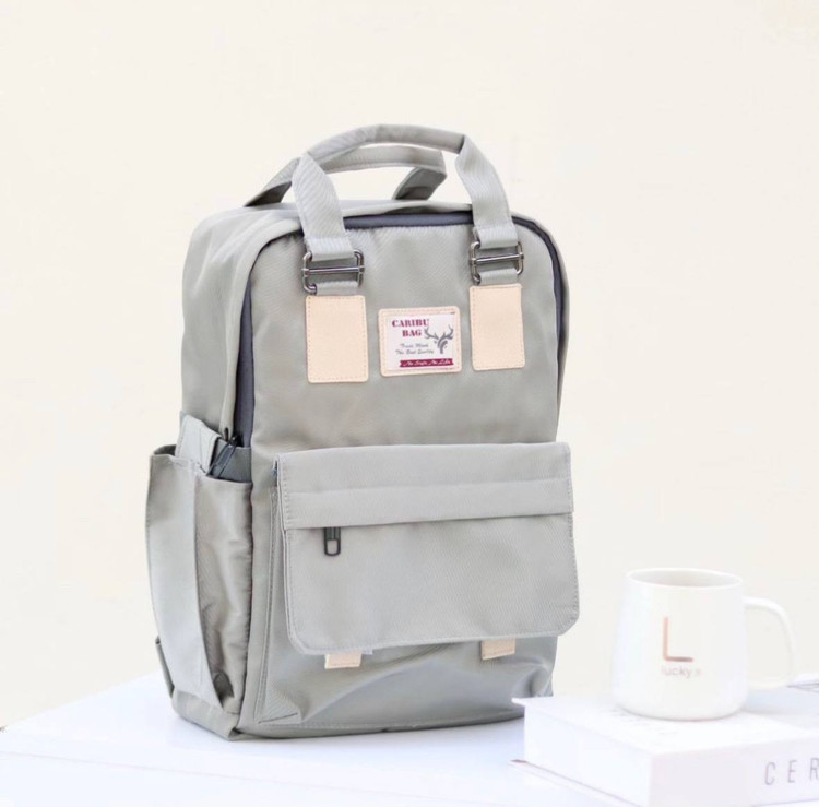 کوله پشتی مدرسه خارجی رنگ پاستیلی (کیف مدرسه) دخترانه و پسرانه طوسی