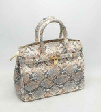 کیف دوشی زنانه مدل هرمس طوسی سنگی