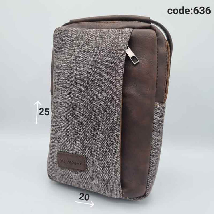 کیف دوشی کتان کد 636