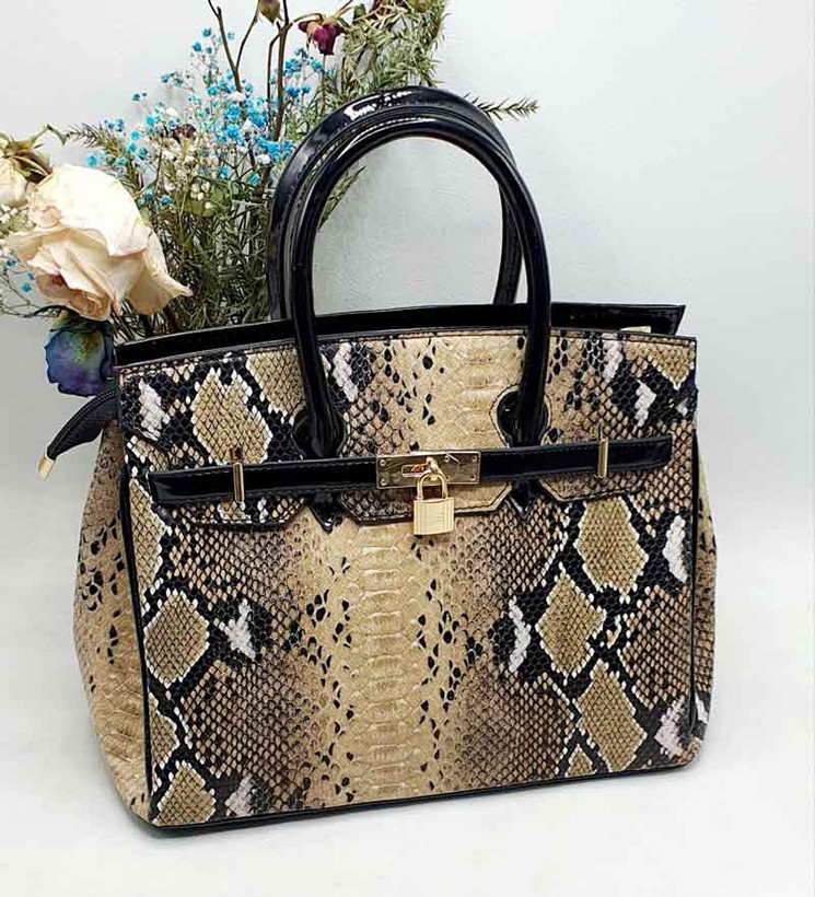 کیف دوشی زنانه مدل هرمس طرح پوست ماری Python
